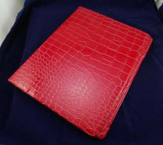 Crocodile Stand Leather Smart cover Case for iPad 2 iPad2 Red P40 