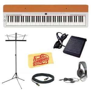  P155S Digital Piano with Cherry Top Board Bundle with Sustain Pedal 