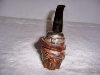 NICE VINTAGE SCHOWA CARVED BRIAR WOOD FACE PIPE MADE IN GERMANY FREE 