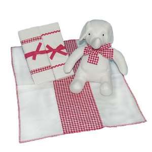  Gingham Burp Cloths & Elephant Baby