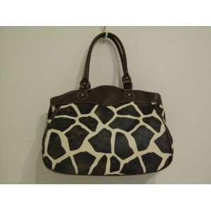  Handbag Hand Bag Pulse Giraffe Leather Hobo Brown Trim New 