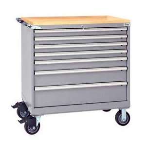   Depth Mobile Cabinet W/Butcher Top Gray, Master Keyed: Office Products