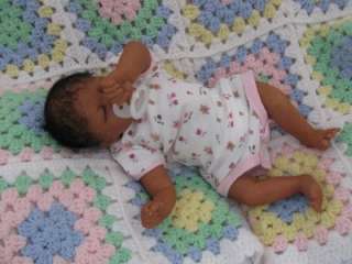 Reborn ethnic biracial AA lifelike realistic sleeping preemie baby 