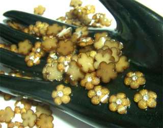 40Pcs Brown DAISY Resin Flower Flatback beads swarovski Rhinestone Lot 