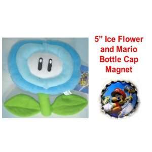  Super Mario Brothers Video Icon 5 Ice Flower Plush Doll with Mario 
