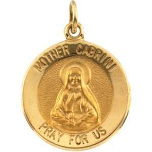    14K Yellow Gold Mother Cabrini Medal DivaDiamonds Jewelry