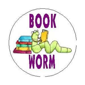 BOOK WORM Pinback Button 1.25 Pin Badge ~ Bookworm Reader READ