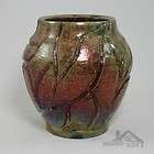 Artist Signed Handcrafted Raku Glazed Vase Pottery RB12