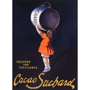   CACAO SUCHARD FRENCH LARGE VINTAGE POSTER REPRO: Home & Kitchen