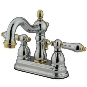   Lavatory Faucet W/Metal Lever Handle Chrome/Polish Brass Finish