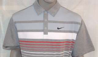 XL 2011 Nike Golf UV Bold Strp Tour Logo Polo Shirt GR  