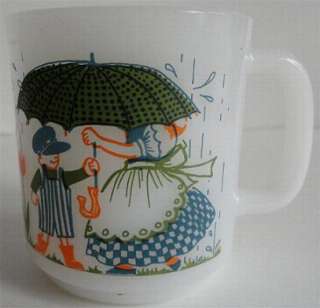 Glasbake Coffee Mug Umbrella Friend Give Yourself 1960s  