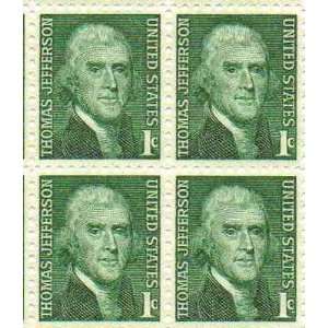  Thomas Jefferson Set of 4 x 1 Cent US Postage Stamps NEW 