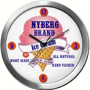  NYBERG 14 Inch Ice Cream Metal Clock Quartz Movement 