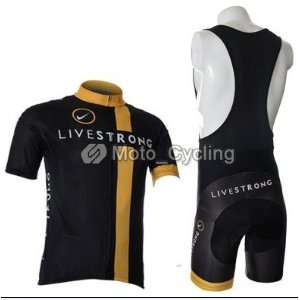com 2011 the hot new model Black Livestrong short sleeve jersey suit 
