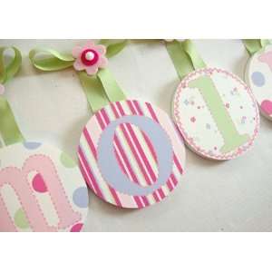  hand painted wall letters   candy stripe: Home & Kitchen