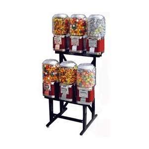 Classic 6 Unit Gumball Candy Machine with Step Stand  