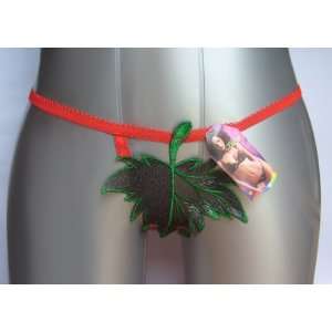  Red Womens Tree Leaf G String (Small): Everything Else