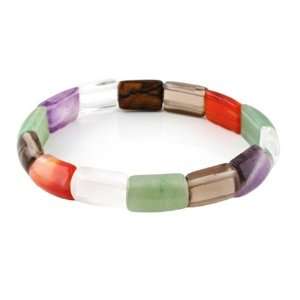 Stretchable Bracelet w/ Natural Stone   Multi Color Natural Stones