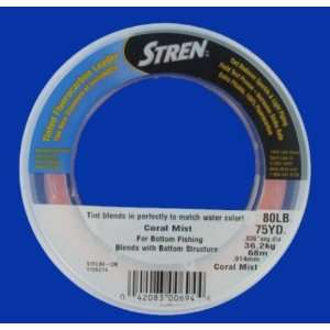 Stren Tinted Fluorocarbon Leader 80lb 75Yd Coral Mist:  