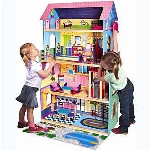  4 story Wooden Dollhouse with Elevator Toys & Games