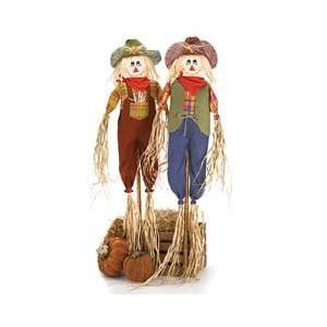  (2) Asst Straw Scarecrows on Poles