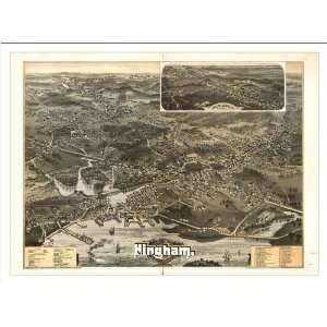Historic Hingham, Massachusetts, c. 1885 (L) Panoramic Map Poster 