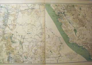 Large California Nevada Oregon Idaho 1867 Map Forts  