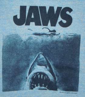   70s 1975 JAWS STEPHEN SPIELBERG MOVIE PROMO RINGER SHIRT  