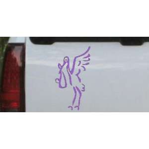 Stork with Baby Car Window Wall Laptop Decal Sticker    Purple 16in X 