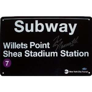 Joe Namath Autographed Williets Point Subway Sign