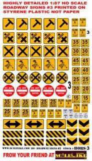 SCALELIKE HO SCALE ROADWAY SIGNS #3 PROUDLY MADE IN AMERICA N.I.B 