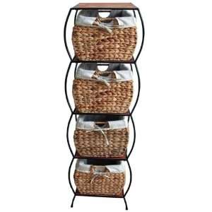  Shelving with Storage Baskets (Brown Wash) (45H x 13.5W 
