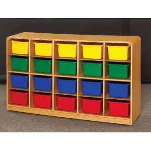  Korners For Kids Oak Mobile 20 Tray Cubby   47 3/4 x 13 x 