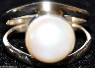 Real 10mm White PEARL, 925 Sterling SILVER Rings Ring Jewellery; P, Q 
