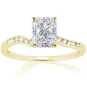  1.10 Ct Radiant Cut Diamond Intertwined Engagement Ring 