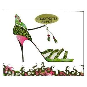 Pictura Sticky Notes w/Pen Head Heels Scroll Lime: Arts 