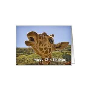  Happy 13th Birthday   talking giraffe Card Toys & Games