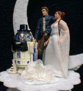 Star War Wedding Cake Topper Han Solo Princess Leia R2  