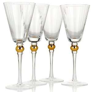 Colin Cowie Set of 4 Fluted Wine Glasses:  Kitchen & Dining
