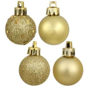  8 Gold 4 Finish Plastic Ball Ornament Assorted: Home 