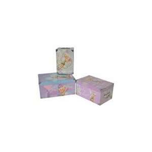   Fairies Set of Three Steamer Trunks for Doll Storage Toys & Games