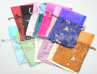 WHOLESALE 50PCS CHINESE SILK & VOILE CANDY BAGS  
