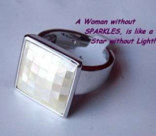 Park Lane MOSAIC RING Mother of Pearl Silver $64 S4U  