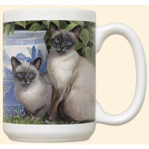  Siamese Cats Coffee Mug with Quote: Kitchen & Dining