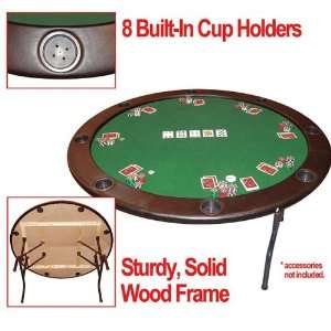   Full Size Round Poker Table with Metal Folding Legs