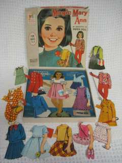   1966 MAGIC MARY ANN Magnetic Paper Doll Set Milton Bradley 15 Outfits
