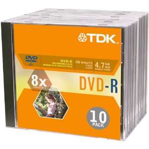  TDK Systems 10PK DVD R 4.7GB 8X W/ JC ( DVD R47DBXS10 