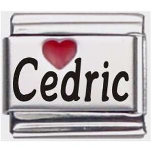  Cedric Red Heart Laser Name Italian Charm Link Jewelry