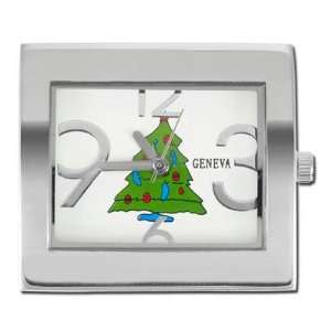  1 inch Square White Watch Face with Christmas Tree: Arts 